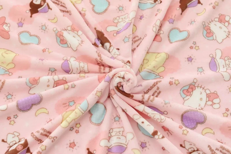 Cartoon Hello Kitty Plüschdecke Anime Flanell Kissenbezug Kawaii Sanrio Zimmerdekor Nickerchen Klimaanlage QuiltFeines Geschenk für Mädchen