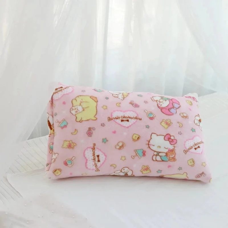 Cartoon Hello Kitty Plüschdecke Anime Flanell Kissenbezug Kawaii Sanrio Zimmerdekor Nickerchen Klimaanlage QuiltFeines Geschenk für Mädchen