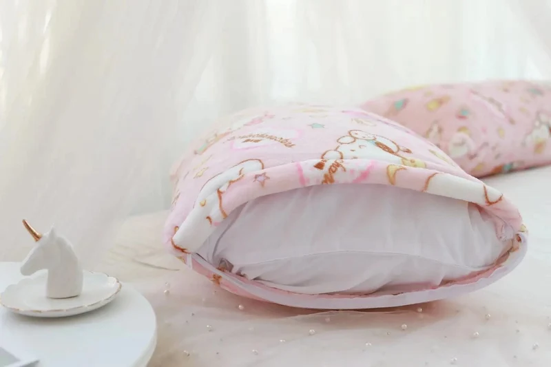Cartoon Hello Kitty Plüschdecke Anime Flanell Kissenbezug Kawaii Sanrio Zimmerdekor Nickerchen Klimaanlage QuiltFeines Geschenk für Mädchen