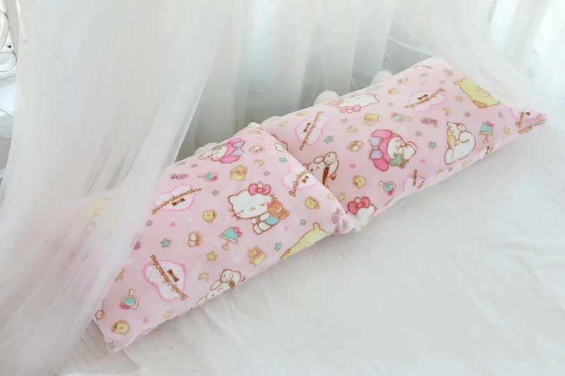Cartoon Hello Kitty Plüschdecke Anime Flanell Kissenbezug Kawaii Sanrio Zimmerdekor Nickerchen Klimaanlage QuiltFeines Geschenk für Mädchen