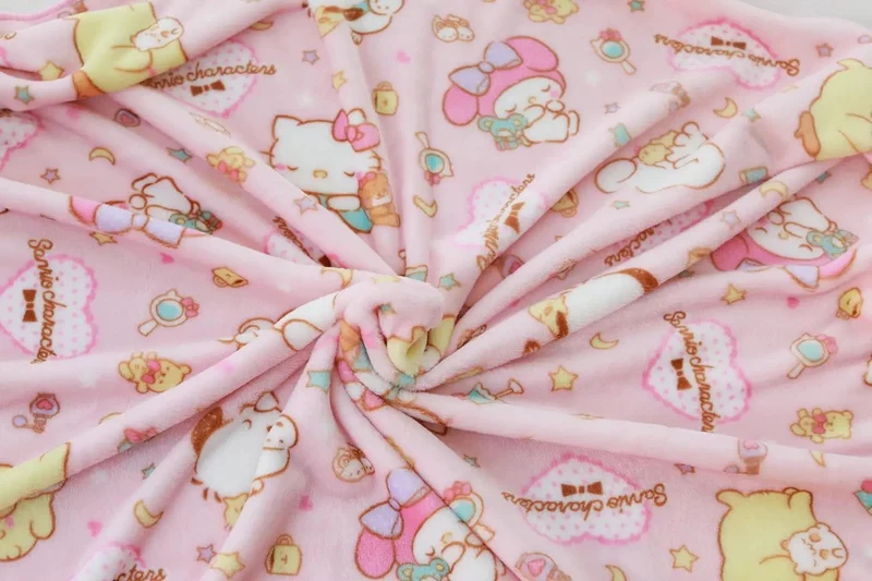 Cartoon Hello Kitty Plüschdecke Anime Flanell Kissenbezug Kawaii Sanrio Zimmerdekor Nickerchen Klimaanlage QuiltFeines Geschenk für Mädchen