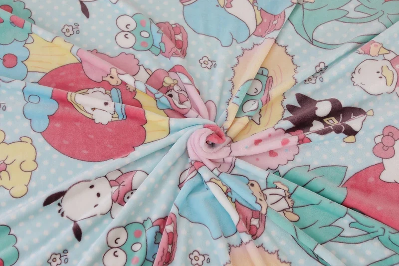 Cartoon Hello Kitty Plüschdecke Anime Flanell Kissenbezug Kawaii Sanrio Zimmerdekor Nickerchen Klimaanlage QuiltFeines Geschenk für Mädchen