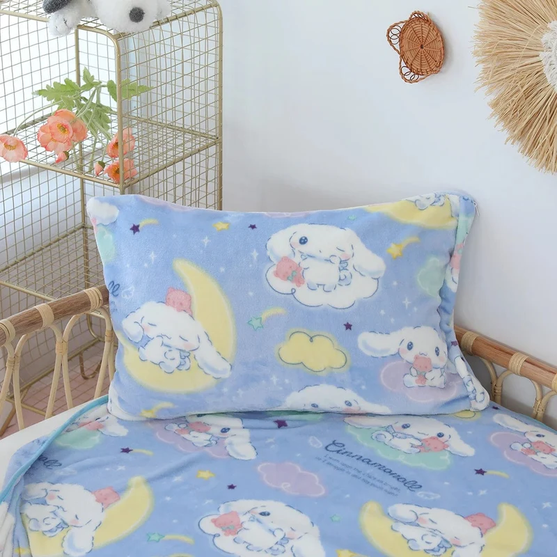 Cartoon Hello Kitty Plüschdecke Anime Flanell Kissenbezug Kawaii Sanrio Zimmerdekor Nickerchen Klimaanlage QuiltFeines Geschenk für Mädchen