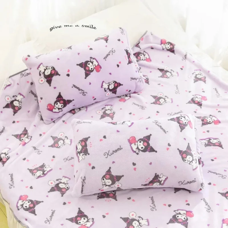 Cartoon Hello Kitty Plüschdecke Anime Flanell Kissenbezug Kawaii Sanrio Zimmerdekor Nickerchen Klimaanlage QuiltFeines Geschenk für Mädchen