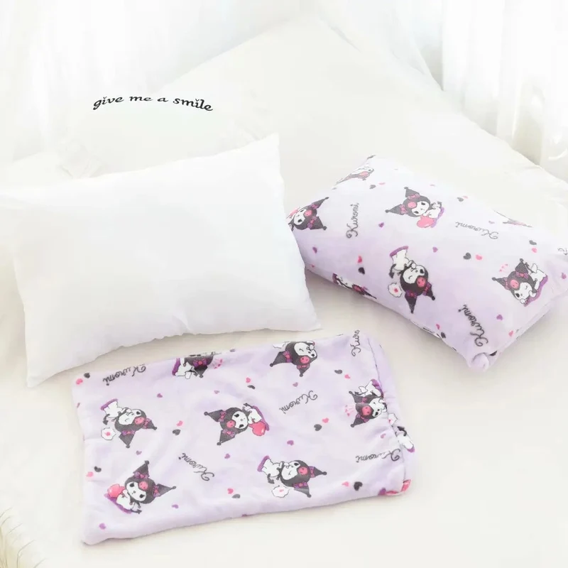 Cartoon Hello Kitty Plüschdecke Anime Flanell Kissenbezug Kawaii Sanrio Zimmerdekor Nickerchen Klimaanlage QuiltFeines Geschenk für Mädchen