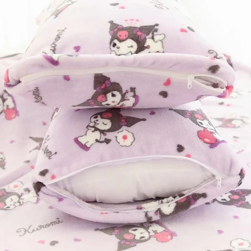 Cartoon Hello Kitty Plüschdecke Anime Flanell Kissenbezug Kawaii Sanrio Zimmerdekor Nickerchen Klimaanlage QuiltFeines Geschenk für Mädchen