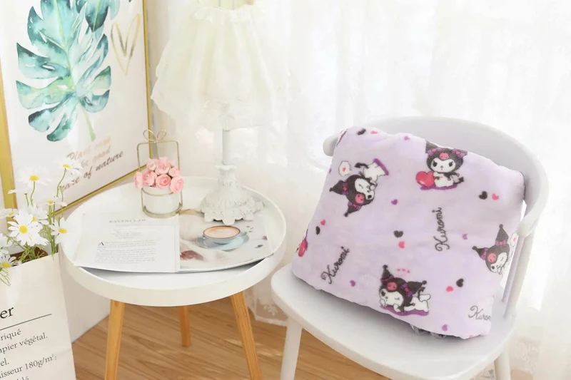 Cartoon Hello Kitty Plüschdecke Anime Flanell Kissenbezug Kawaii Sanrio Zimmerdekor Nickerchen Klimaanlage QuiltFeines Geschenk für Mädchen