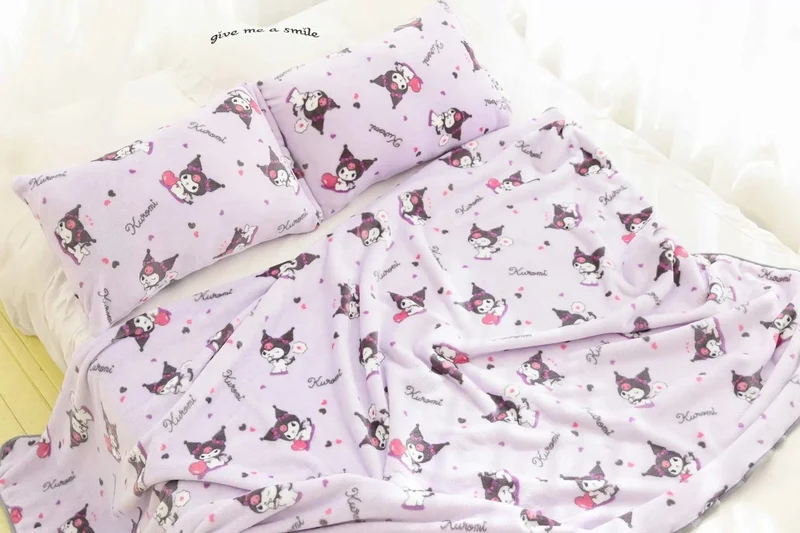 Cartoon Hello Kitty Plüschdecke Anime Flanell Kissenbezug Kawaii Sanrio Zimmerdekor Nickerchen Klimaanlage QuiltFeines Geschenk für Mädchen