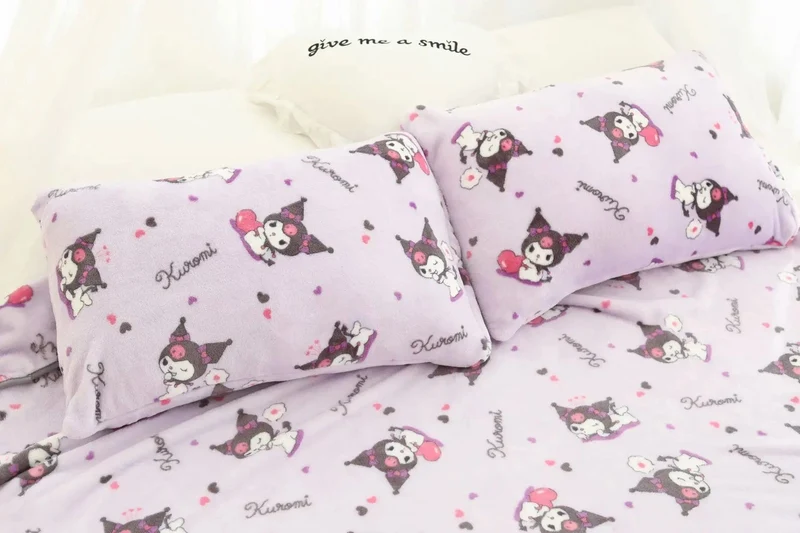 Cartoon Hello Kitty Plüschdecke Anime Flanell Kissenbezug Kawaii Sanrio Zimmerdekor Nickerchen Klimaanlage QuiltFeines Geschenk für Mädchen