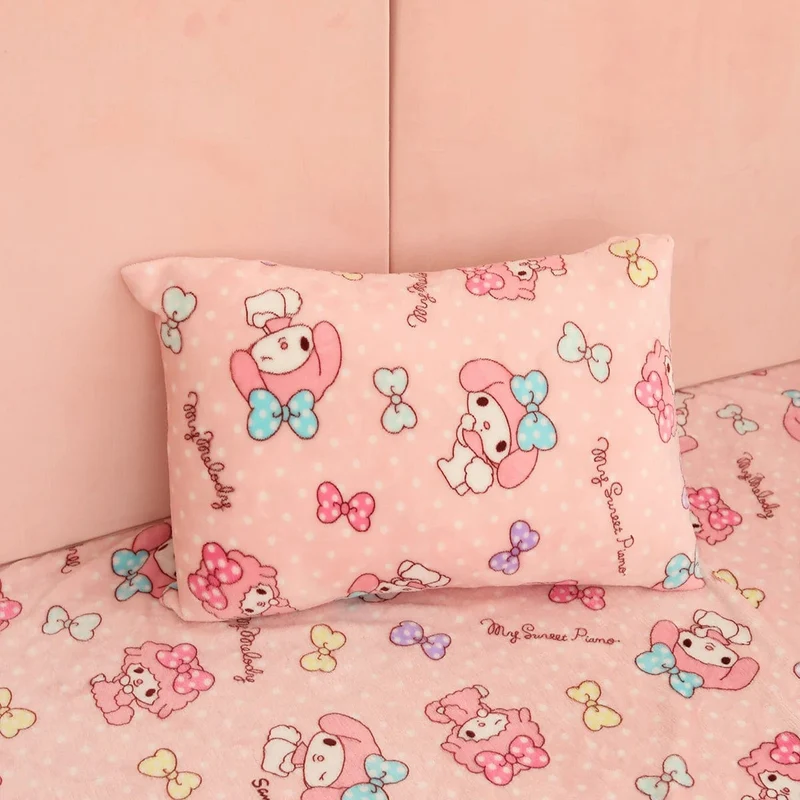 Cartoon Hello Kitty Plüschdecke Anime Flanell Kissenbezug Kawaii Sanrio Zimmerdekor Nickerchen Klimaanlage QuiltFeines Geschenk für Mädchen