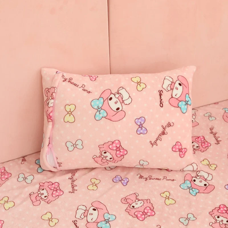 Cartoon Hello Kitty Plüschdecke Anime Flanell Kissenbezug Kawaii Sanrio Zimmerdekor Nickerchen Klimaanlage QuiltFeines Geschenk für Mädchen
