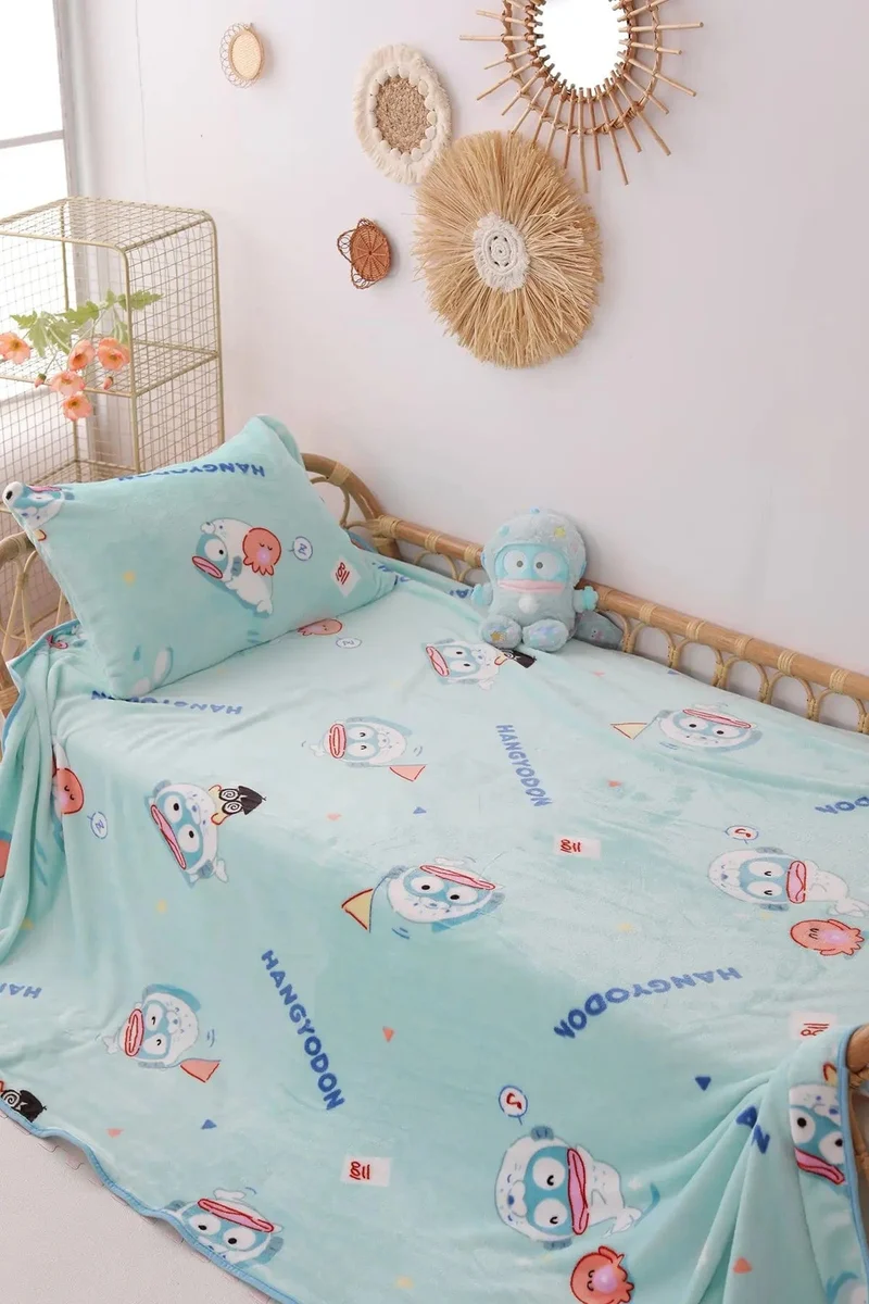 Cartoon Hello Kitty Plüschdecke Anime Flanell Kissenbezug Kawaii Sanrio Zimmerdekor Nickerchen Klimaanlage QuiltFeines Geschenk für Mädchen
