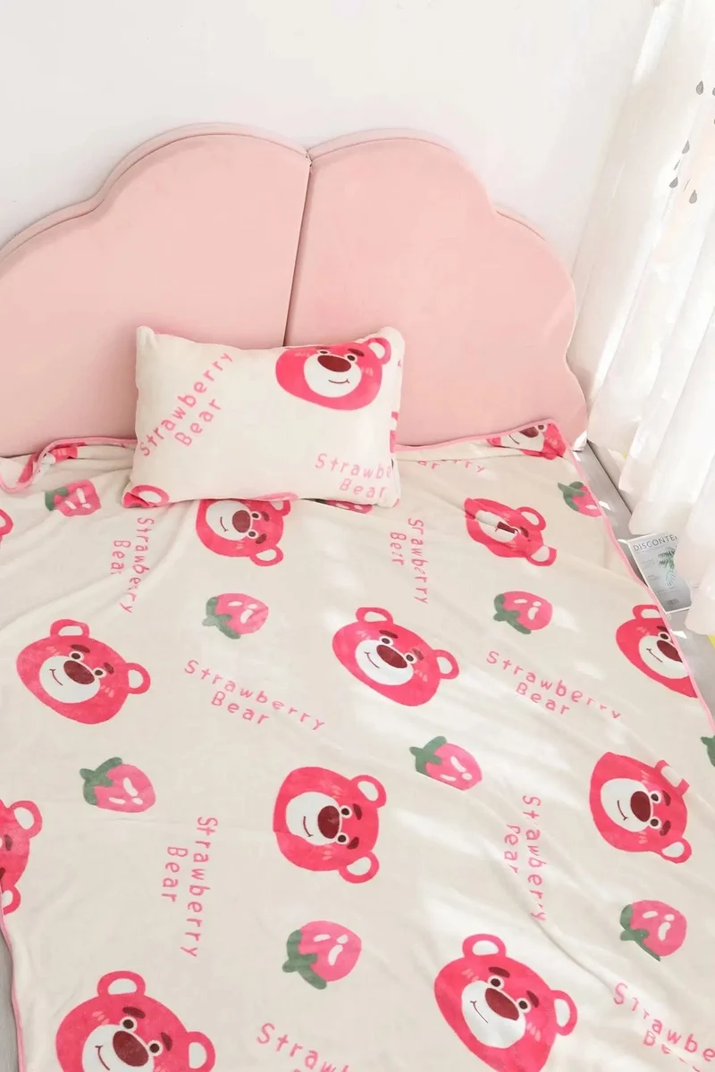 Cartoon Hello Kitty Plüschdecke Anime Flanell Kissenbezug Kawaii Sanrio Zimmerdekor Nickerchen Klimaanlage QuiltFeines Geschenk für Mädchen