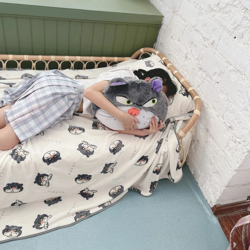 Cartoon Hello Kitty Plüschdecke Anime Flanell Kissenbezug Kawaii Sanrio Zimmerdekor Nickerchen Klimaanlage QuiltFeines Geschenk für Mädchen