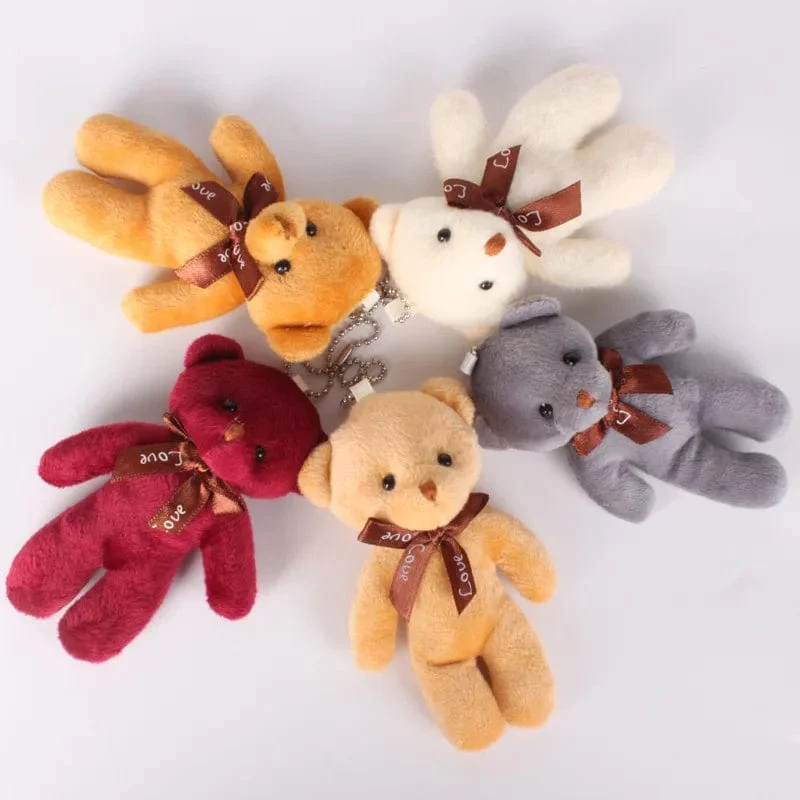 5/52 stücke Bears Gefüllte Plüsch Spielzeug Mini Bär Puppe Spielzeug Schlüsselbund Tasche Anhänger Hochzeit Dekoration Kinder Geburtstag Party Geschenke