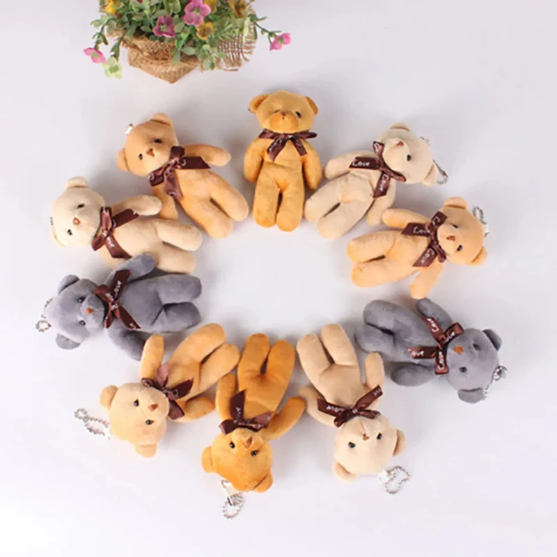 5/52 stücke Bears Gefüllte Plüsch Spielzeug Mini Bär Puppe Spielzeug Schlüsselbund Tasche Anhänger Hochzeit Dekoration Kinder Geburtstag Party Geschenke