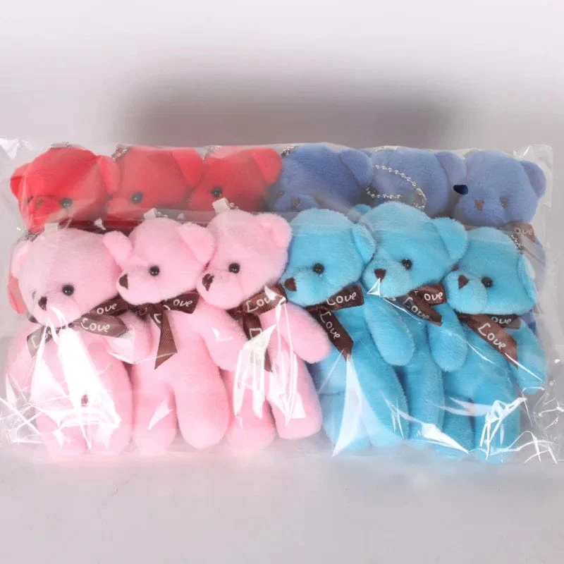 5/52 stücke Bears Gefüllte Plüsch Spielzeug Mini Bär Puppe Spielzeug Schlüsselbund Tasche Anhänger Hochzeit Dekoration Kinder Geburtstag Party Geschenke