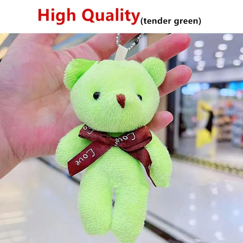 5/52 stücke Bears Gefüllte Plüsch Spielzeug Mini Bär Puppe Spielzeug Schlüsselbund Tasche Anhänger Hochzeit Dekoration Kinder Geburtstag Party Geschenke