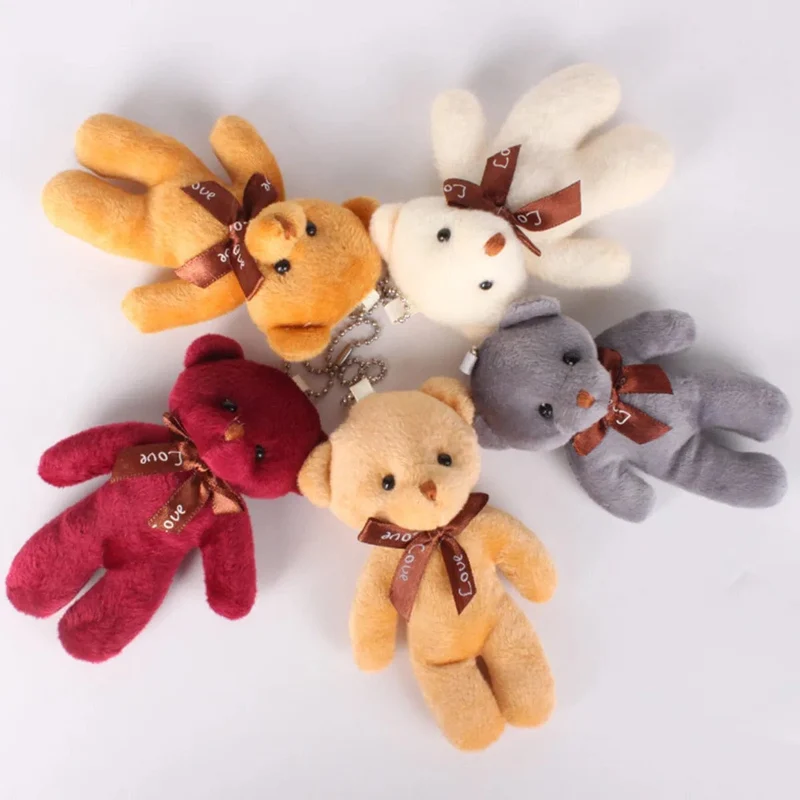 5/52 stücke Bears Gefüllte Plüsch Spielzeug Mini Bär Puppe Spielzeug Schlüsselbund Tasche Anhänger Hochzeit Dekoration Kinder Geburtstag Party Geschenke