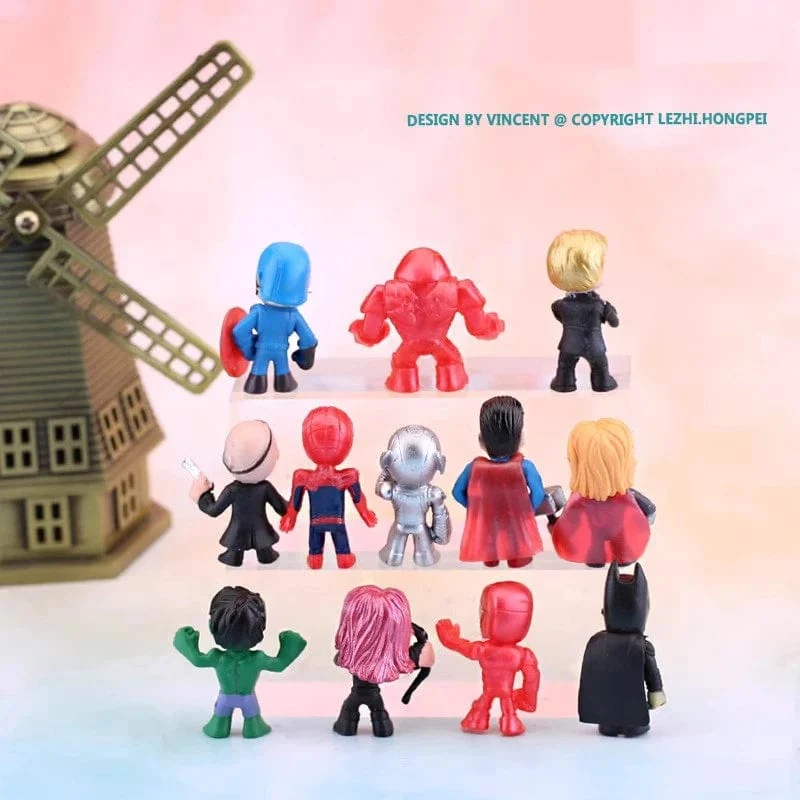 Disney 20 teile/satz Marvel Avengers Hulk Thor Spider Man Venom Kapitän Dekoration action Figur Kapsel Spielzeug für kinder Weihnachten Geschenk