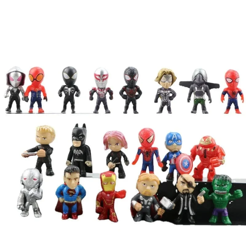 Disney 20 teile/satz Marvel Avengers Hulk Thor Spider Man Venom Kapitän Dekoration action Figur Kapsel Spielzeug für kinder Weihnachten Geschenk