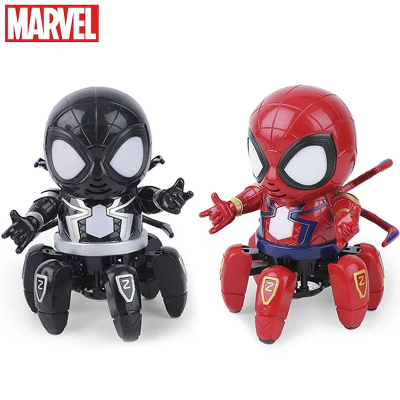 Marvel Spider-Man Tanzender Roboter mit Musiklicht, elektrisches Puppenspielzeug, Spiderman-Actionfiguren, lustige Geburtstagsgeschenke für Babys und Kinder