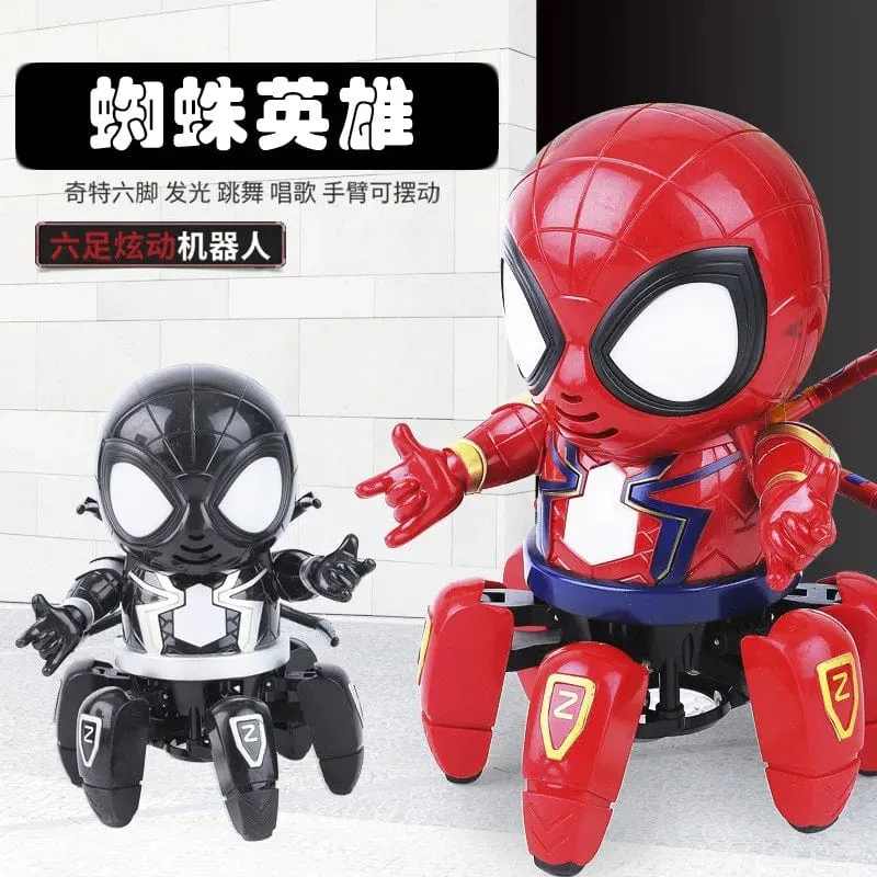 Marvel Spider-Man Tanzender Roboter mit Musiklicht, elektrisches Puppenspielzeug, Spiderman-Actionfiguren, lustige Geburtstagsgeschenke für Babys und Kinder