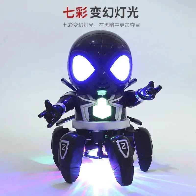 Marvel Spider-Man Tanzender Roboter mit Musiklicht, elektrisches Puppenspielzeug, Spiderman-Actionfiguren, lustige Geburtstagsgeschenke für Babys und Kinder