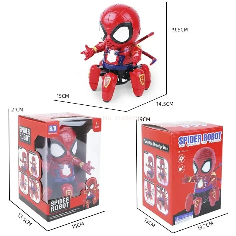 Marvel Spider-Man Tanzender Roboter mit Musiklicht, elektrisches Puppenspielzeug, Spiderman-Actionfiguren, lustige Geburtstagsgeschenke für Babys und Kinder
