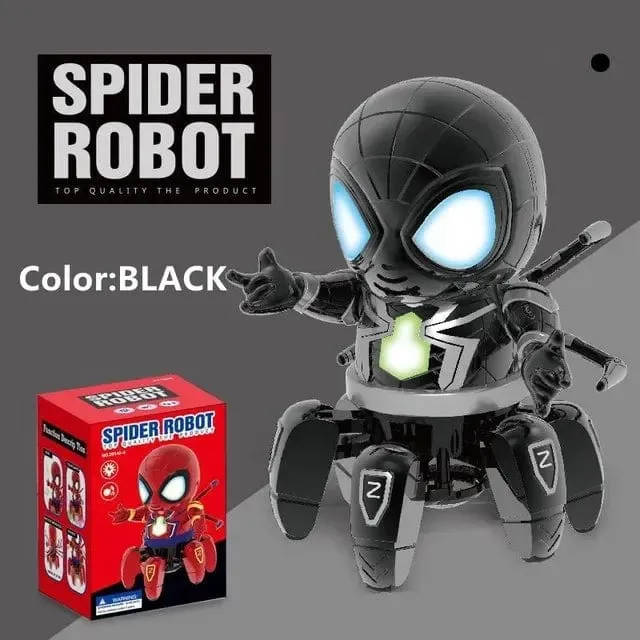 Marvel Spider-Man Tanzender Roboter mit Musiklicht, elektrisches Puppenspielzeug, Spiderman-Actionfiguren, lustige Geburtstagsgeschenke für Babys und Kinder
