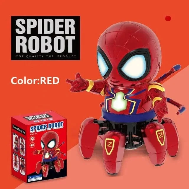 Marvel Spider-Man Tanzender Roboter mit Musiklicht, elektrisches Puppenspielzeug, Spiderman-Actionfiguren, lustige Geburtstagsgeschenke für Babys und Kinder