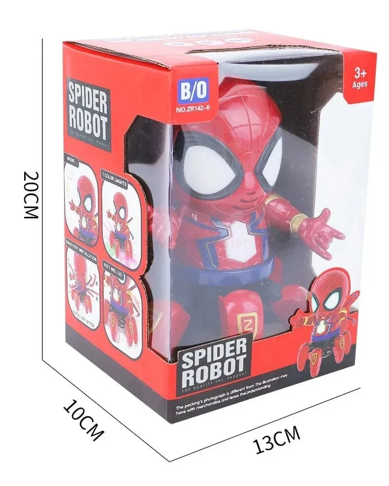 Marvel Spider-Man Tanzender Roboter mit Musiklicht, elektrisches Puppenspielzeug, Spiderman-Actionfiguren, lustige Geburtstagsgeschenke für Babys und Kinder