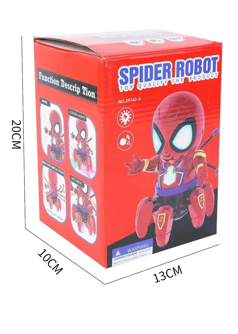 Marvel Spider-Man Tanzender Roboter mit Musiklicht, elektrisches Puppenspielzeug, Spiderman-Actionfiguren, lustige Geburtstagsgeschenke für Babys und Kinder