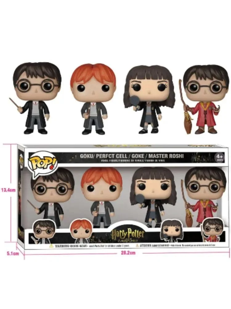 4pcsFigure HarridPotter Ron Hermine Snape Dobby Luna Lord Voldemort Soul Eating Vinyl Action Figure Sammlung Modell Spielzeug Geschenke