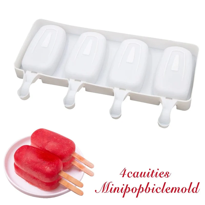 4 Zellen/8 Zellen Sommer Eis Silikonform DIY Eis am Stiel Maker Gefrierschrank Fruchtsaft Eis am Stiel Form Eiswürfelschale Kuchen Backform