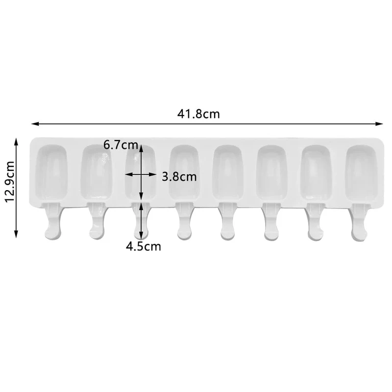 4 Zellen/8 Zellen Sommer Eis Silikonform DIY Eis am Stiel Maker Gefrierschrank Fruchtsaft Eis am Stiel Form Eiswürfelschale Kuchen Backform