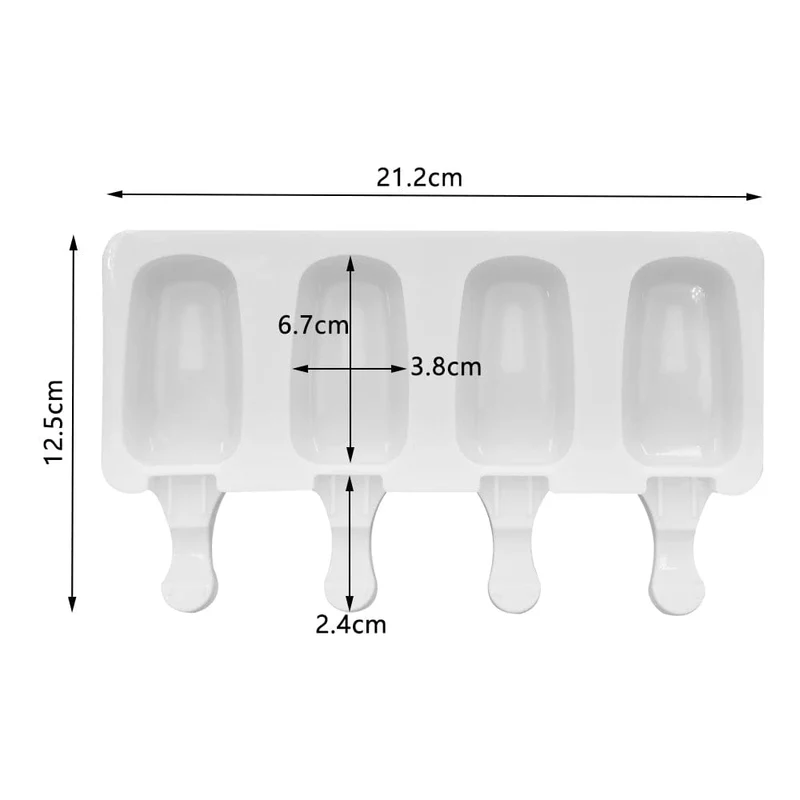 4 Zellen/8 Zellen Sommer Eis Silikonform DIY Eis am Stiel Maker Gefrierschrank Fruchtsaft Eis am Stiel Form Eiswürfelschale Kuchen Backform