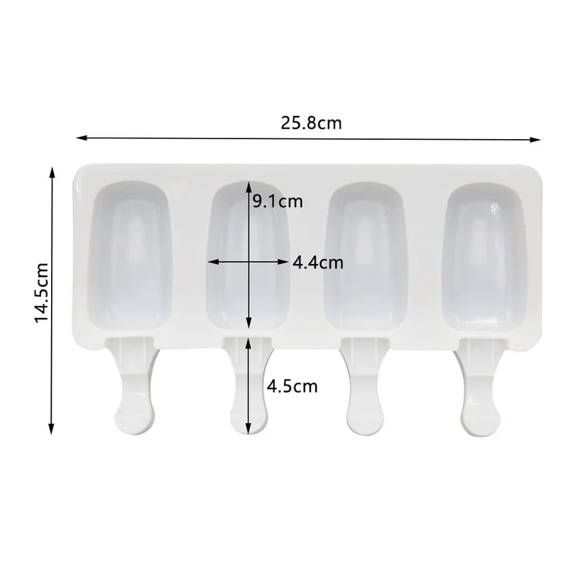 4 Zellen/8 Zellen Sommer Eis Silikonform DIY Eis am Stiel Maker Gefrierschrank Fruchtsaft Eis am Stiel Form Eiswürfelschale Kuchen Backform