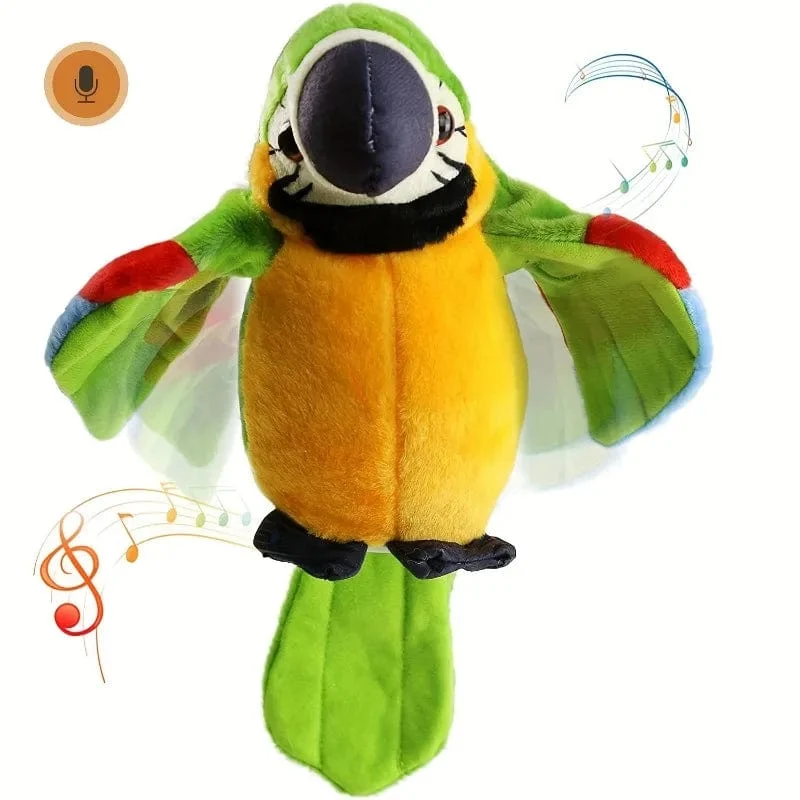 Sprechender Ara-Papagei, wiederholen Sie, was Sie sagen, Stofftier, Plüschtier, elektronische Aufzeichnung, animierter Vogel, sprechender Papagei, Plüschtier