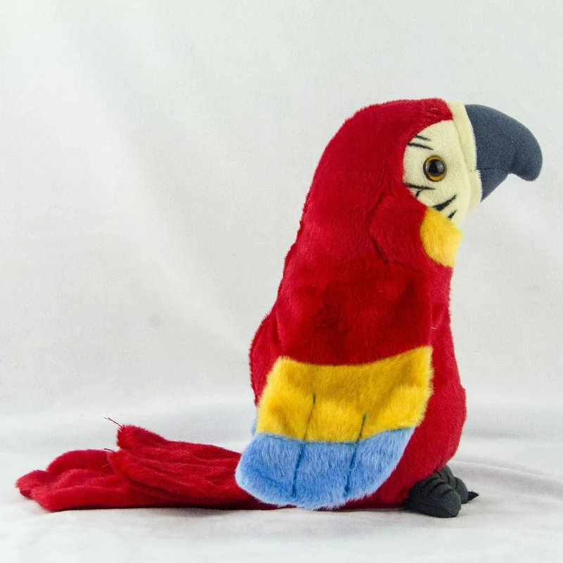 Sprechender Ara-Papagei, wiederholen Sie, was Sie sagen, Stofftier, Plüschtier, elektronische Aufzeichnung, animierter Vogel, sprechender Papagei, Plüschtier