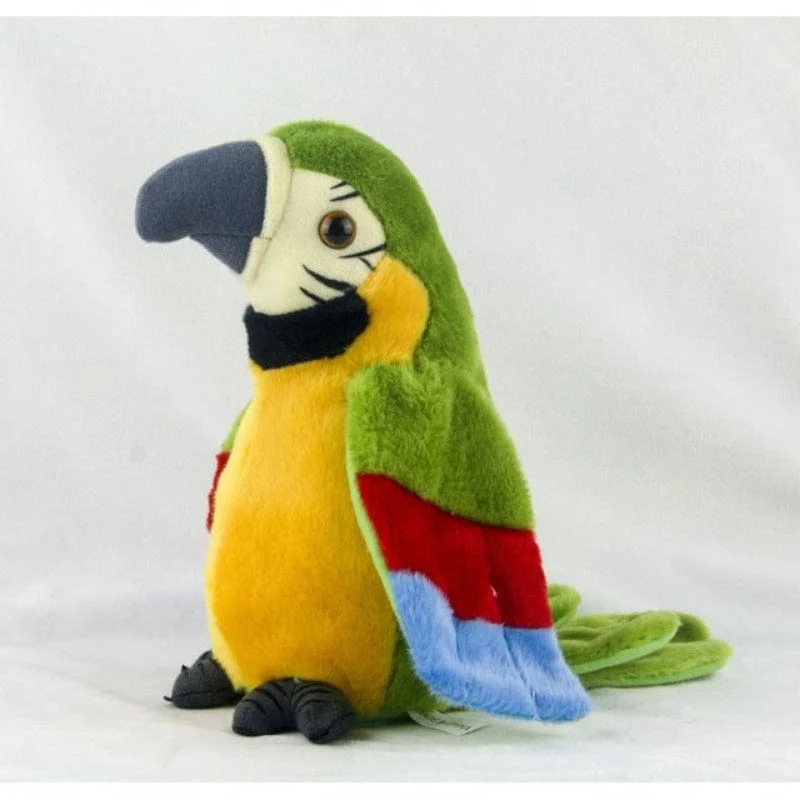 Sprechender Ara-Papagei, wiederholen Sie, was Sie sagen, Stofftier, Plüschtier, elektronische Aufzeichnung, animierter Vogel, sprechender Papagei, Plüschtier