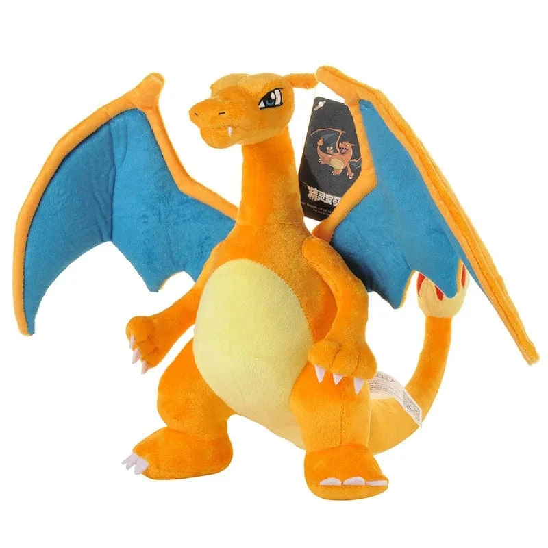 Glänzendes Charizard-Plüschtier, Stofftier, Spiel zum Sammeln, weiche Plüschtiere zum Verschenken, süße Cartoon-Figur, 12 Zoll große Plüschtiere