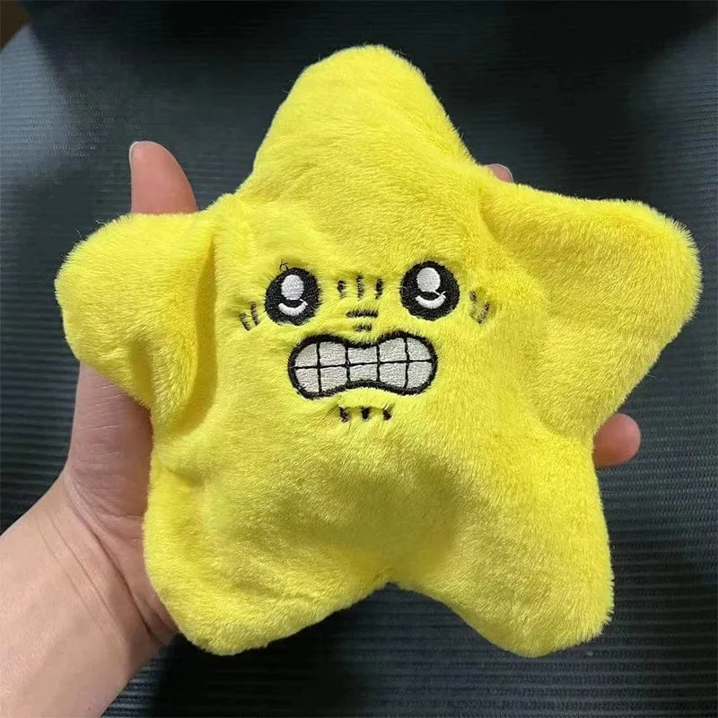 Wütende, sich bewegende, springende Sterne, Plüschtier, süße gelbe fünfeckige Herz-Ausdruckssterne, weiches Kawaii-Spielzeug, Geschenk für Kinder und Erwachsene