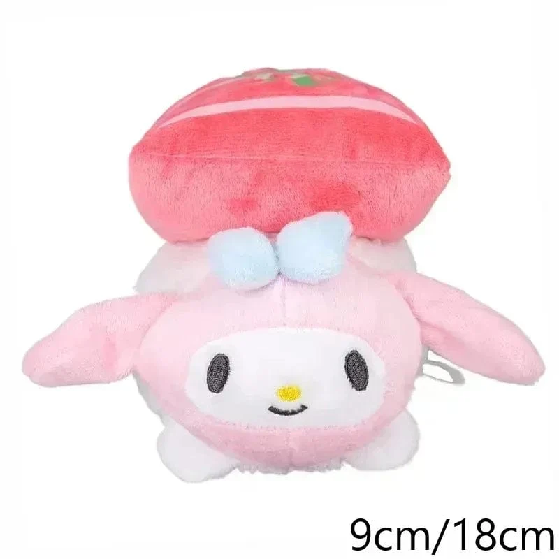 Sanrio Plüschtiere Kawaii Hello Kitty My Melody Zimmerdekor Kuromi Plüschtier Cinnamoroll Puppe Plüsch-Schlüsselanhänger für Weihnachtsgeschenke