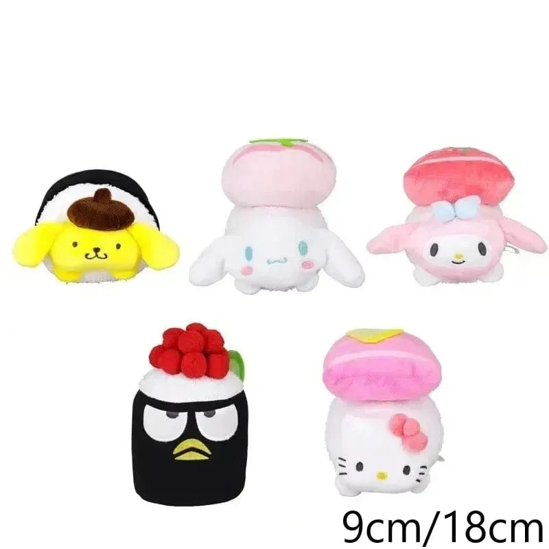 Sanrio Plüschtiere Kawaii Hello Kitty My Melody Zimmerdekor Kuromi Plüschtier Cinnamoroll Puppe Plüsch-Schlüsselanhänger für Weihnachtsgeschenke