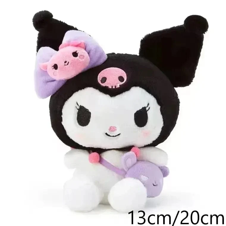 Sanrio Plüschtiere Kawaii Hello Kitty My Melody Zimmerdekor Kuromi Plüschtier Cinnamoroll Puppe Plüsch-Schlüsselanhänger für Weihnachtsgeschenke