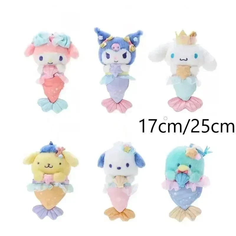 Sanrio Plüschtiere Kawaii Hello Kitty My Melody Zimmerdekor Kuromi Plüschtier Cinnamoroll Puppe Plüsch-Schlüsselanhänger für Weihnachtsgeschenke