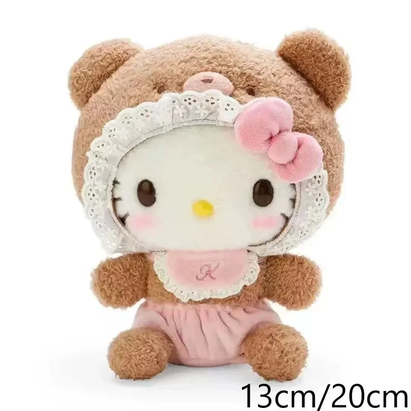 Sanrio Plüschtiere Kawaii Hello Kitty My Melody Zimmerdekor Kuromi Plüschtier Cinnamoroll Puppe Plüsch-Schlüsselanhänger für Weihnachtsgeschenke