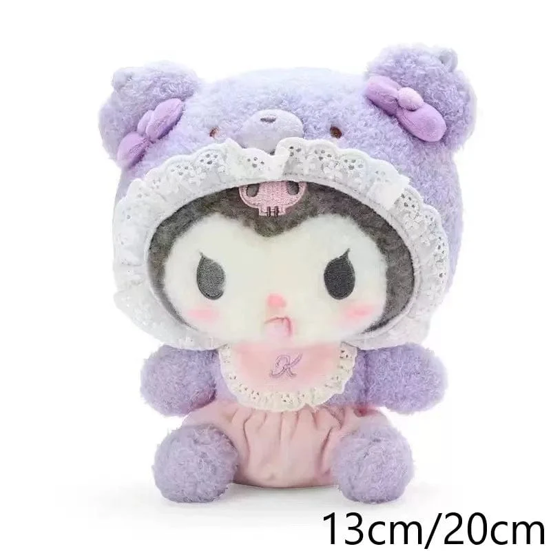 Sanrio Plüschtiere Kawaii Hello Kitty My Melody Zimmerdekor Kuromi Plüschtier Cinnamoroll Puppe Plüsch-Schlüsselanhänger für Weihnachtsgeschenke