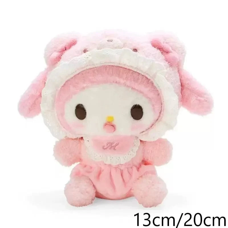 Sanrio Plüschtiere Kawaii Hello Kitty My Melody Zimmerdekor Kuromi Plüschtier Cinnamoroll Puppe Plüsch-Schlüsselanhänger für Weihnachtsgeschenke